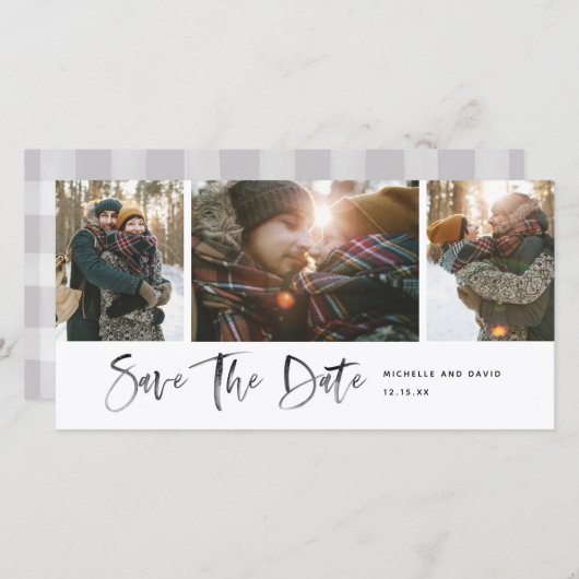 Minimalistisch modern schrift om de datum van uw f (Voorkant / Achterkant)