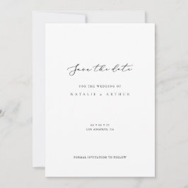 Minimalistisch modern schrift trouwkaart datum ops save the date