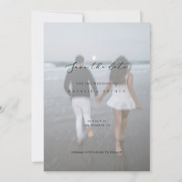Minimalistisch modern schrift trouwkaart datum res save the date