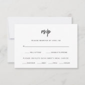 Minimalistisch modern schrift | Trouwmaaltijdkeuze RSVP Kaartje (Voorkant)