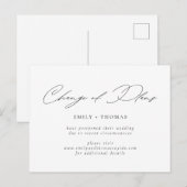 Minimalistisch modern schrift voor wijziging plann briefkaart (Voorkant / Achterkant)