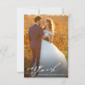 Minimalistisch modern script 2 Photo Wedding Bedankkaart (Achterkant)