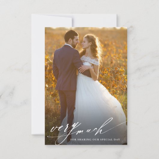Minimalistisch modern script 2 Photo Wedding Bedankkaart (Achterkant)
