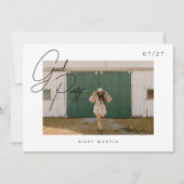 Minimalistisch Modern Script 4 Foto Afstuderen Kaart (Voorkant)