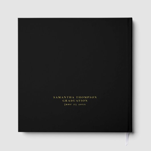 Minimalistisch Modern Script Afstudeerder Afstuder Gastenboek (Achterkant)