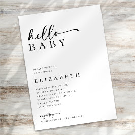 Minimalistisch modern script Baby shower Kaart