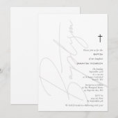 Minimalistisch modern script baptisme Christening Kaart (Voorkant / Achterkant)