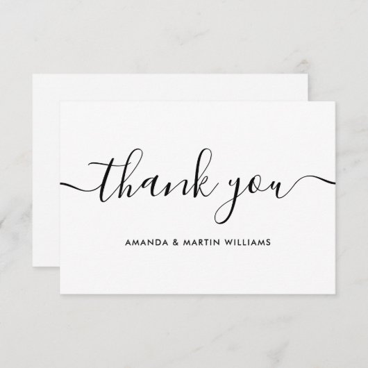 Minimalistisch Modern Script-bedankkaart Bedankkaart (Voorkant / Achterkant)
