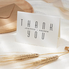 Minimalistisch Modern Script Bedankt Foto Kaart