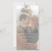 Minimalistisch modern script bladwijzer foto save the date (Voorkant)