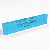 Minimalistisch modern script blauw naambordje