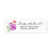 Minimalistisch Modern Script Bloemen gepersonalise Etiket (Voorkant)