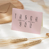 Minimalistisch Modern Script Blush Dank u Foto Kaart