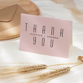 Minimalistisch Modern Script Blush Dank u Foto Kaart