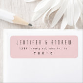 Minimalistisch Modern Script Blush Pink Retouradre Etiket (Insitu)