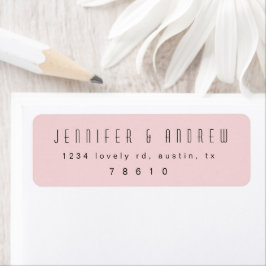 Minimalistisch Modern Script Blush Pink Retouradre Etiket