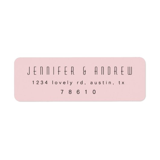 Minimalistisch Modern Script Blush Pink Retouradre Etiket (Voorkant)