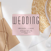 Minimalistisch Modern Script Blush Wedding Kaart