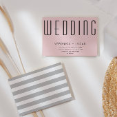 Minimalistisch Modern Script Blush Wedding Kaart