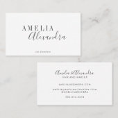 Minimalistisch modern script boho Chic Black White Visitekaartje (Voorkant / Achterkant)