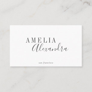 Minimalistisch modern script boho Chic Black White Visitekaartje