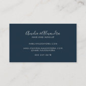 Minimalistisch modern script Boho Chic Navy Blue Visitekaartje (Achterkant)