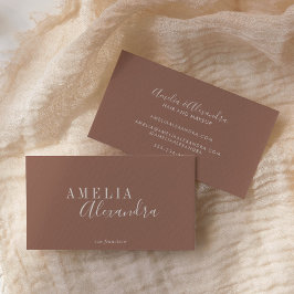 Minimalistisch modern script Boho Chic Terracotta Visitekaartje