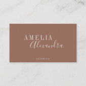 Minimalistisch modern script Boho Chic Terracotta Visitekaartje (Voorkant)