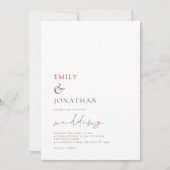 Minimalistisch modern script bruiloft kaart (Voorkant)