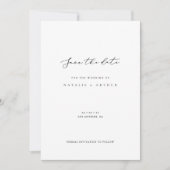 Minimalistisch modern script bruiloft opslaan van save the date (Voorkant)