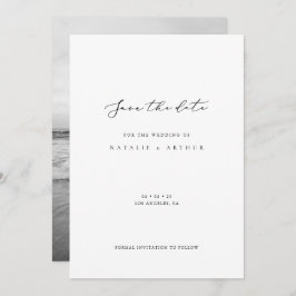 Minimalistisch modern script bruiloft opslaan van save the date