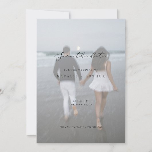 Minimalistisch modern script bruiloft opslaan van  save the date (Voorkant)