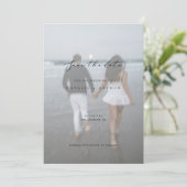 Minimalistisch modern script bruiloft opslaan van  save the date (Staand voorkant)