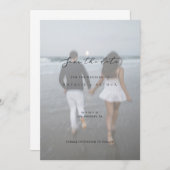 Minimalistisch modern script bruiloft opslaan van  save the date (Voorkant / Achterkant)