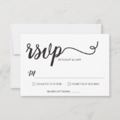 Minimalistisch modern script bruiloft RSVP kaartje (Voorkant)