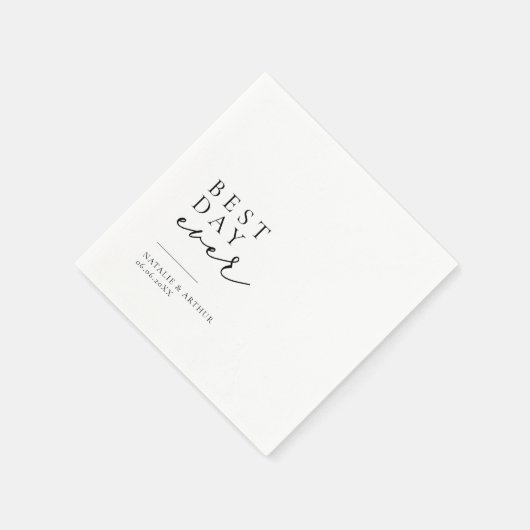 Minimalistisch modern script bruiloft servet (Hoek)