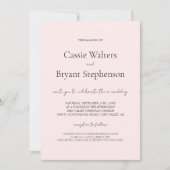 Minimalistisch modern script chique blush roze bru kaart (Voorkant)