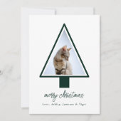 Minimalistisch Modern Script Christmas Pet Photo Feestdagenkaart (Voorkant)