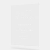 Minimalistisch Modern Script Eenvoudige bruiloft W Acryl Bord (Hoek)