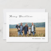 Minimalistisch Modern Script Font Photo Holiday Ka Feestdagenkaart (Voorkant)