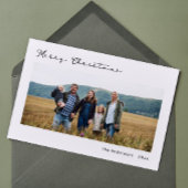 Minimalistisch Modern Script Font Photo Holiday Ka Feestdagenkaart