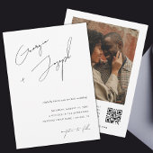 minimalistisch | Modern Script Foto QR Code Bruilo Kaart