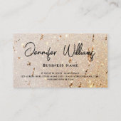 Minimalistisch modern script Gold Beauty Salon Ele Visitekaartje (Achterkant)