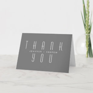 Minimalistisch Modern Script Grijs Dank u Foto Kaart