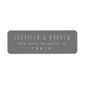 Minimalistisch modern script grijs retouradres etiket (Voorkant)