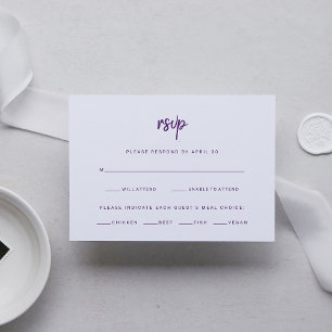 Minimalistisch modern script Keuze uit weddensch RSVP Kaartje