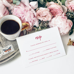 Minimalistisch modern script   Keuze uit weddensch RSVP Kaartje