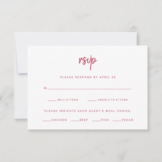 Minimalistisch modern script | Keuze uit weddensch RSVP Kaartje (Voorkant)