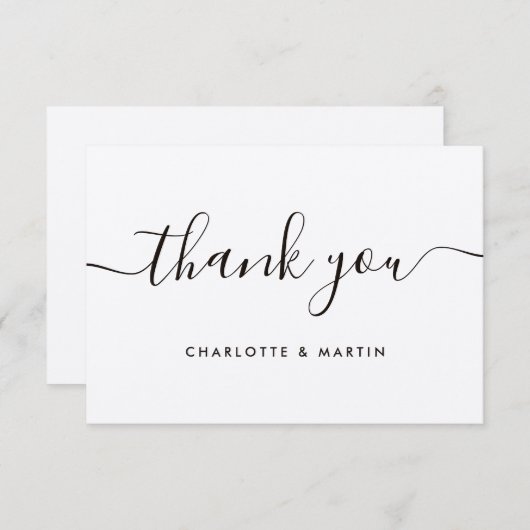 Minimalistisch modern Script Kraft Paper Bedankkaart (Voorkant / Achterkant)