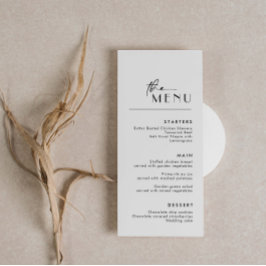 Minimalistisch modern script lettertype bruiloft m menu